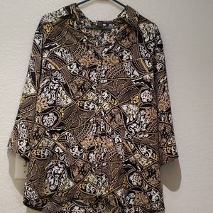 Paisley Black/Gold/Tan Blouse